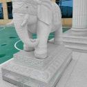 新疆 白麻花岗岩动物异形石雕-大象