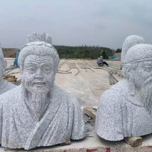 新疆 白麻花岗岩石材人物立体雕刻