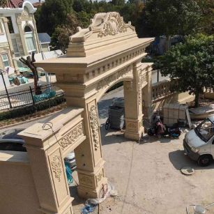 新疆 黄金麻荔枝面花岗岩别墅门楼