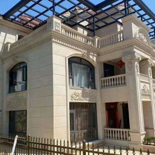 新疆 黄金麻花岗岩荔枝面别墅外墙干挂