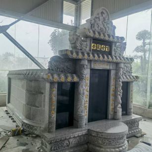 新疆 芝麻白墓碑效果展示图