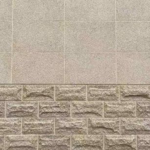 新疆 黄金麻自然面蘑菇石配荔枝面干挂