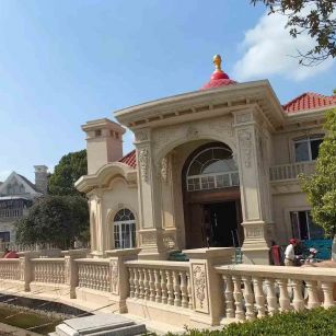 新疆 黄金麻花岗岩欧式别墅