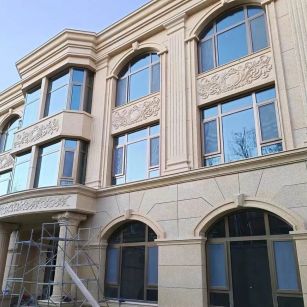 新疆 黄金麻花岗岩别墅外墙干挂