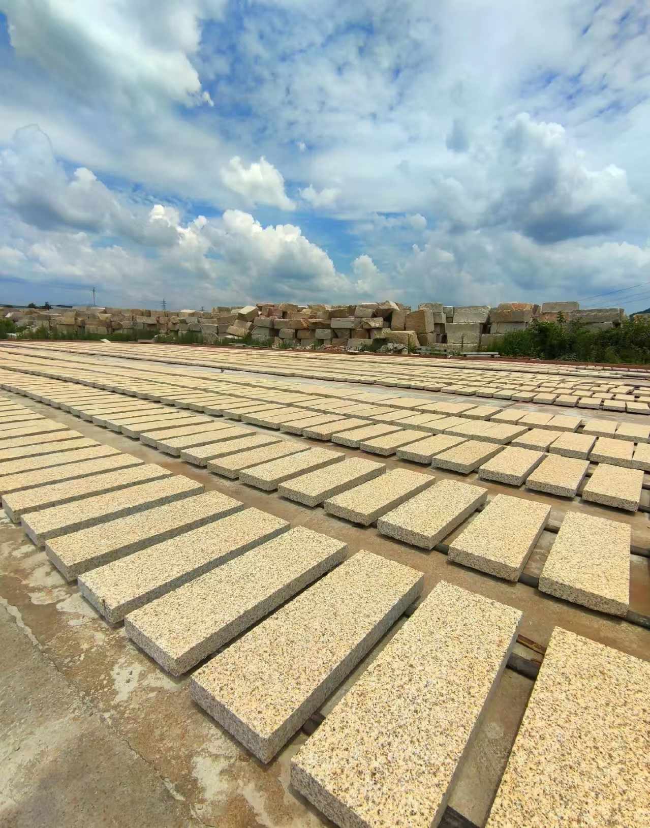 新疆 黄金麻荔枝面花岗岩石材地铺石防护中