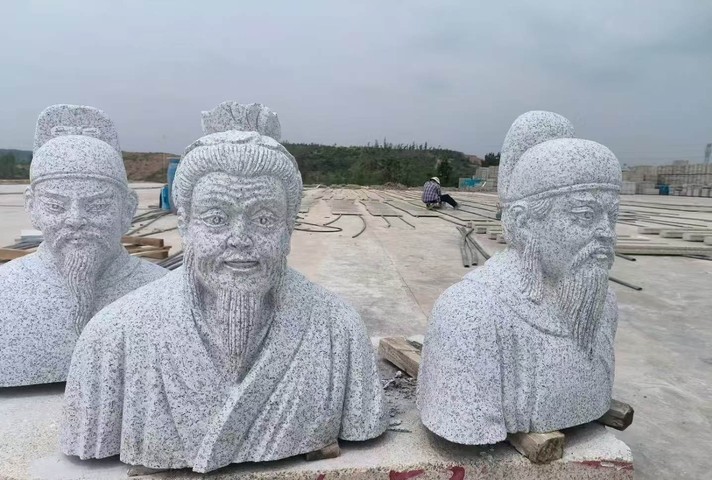 新疆 白麻花岗岩石材人物立体雕刻