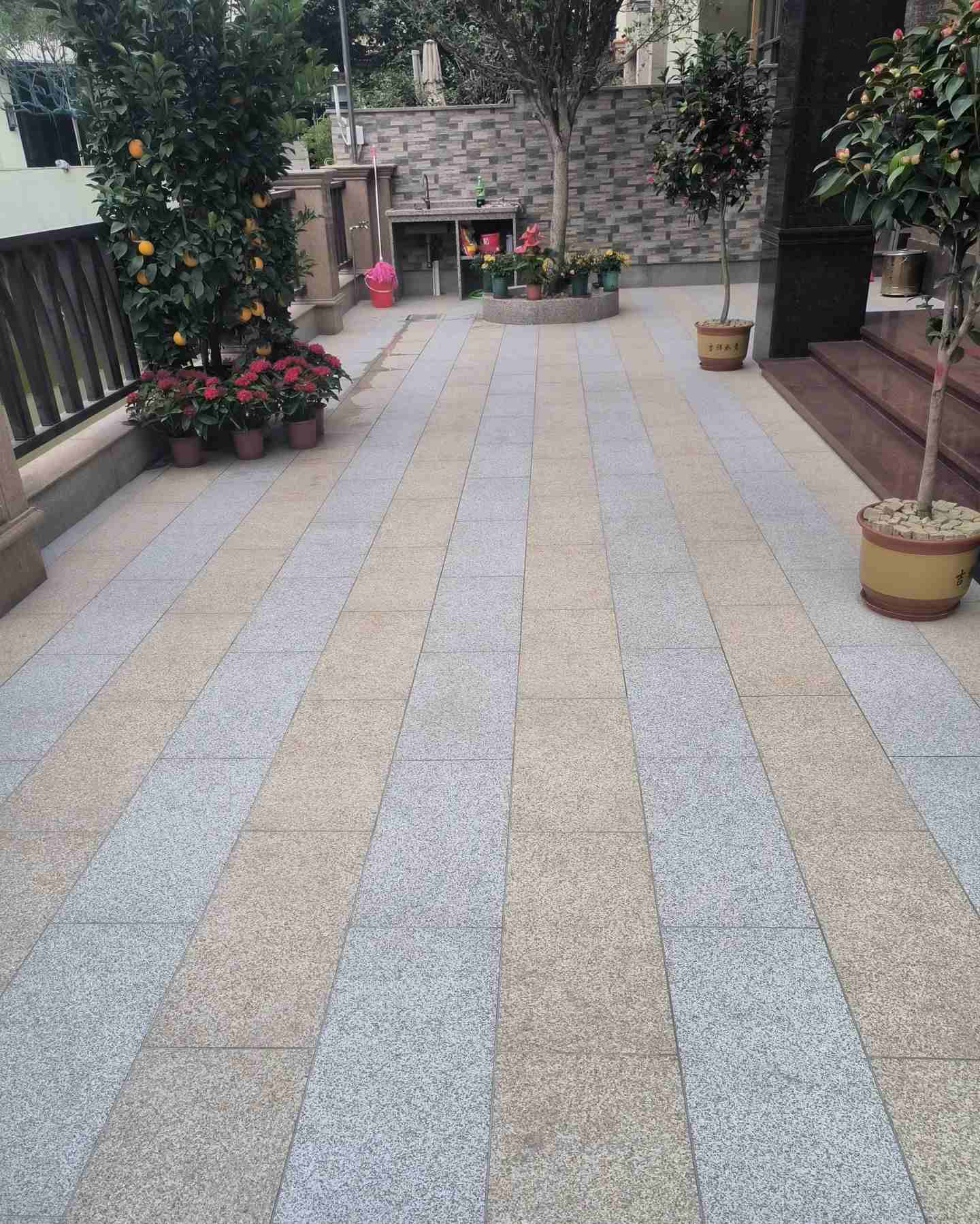 新疆 黄金麻白麻荔枝面庭院铺装展示