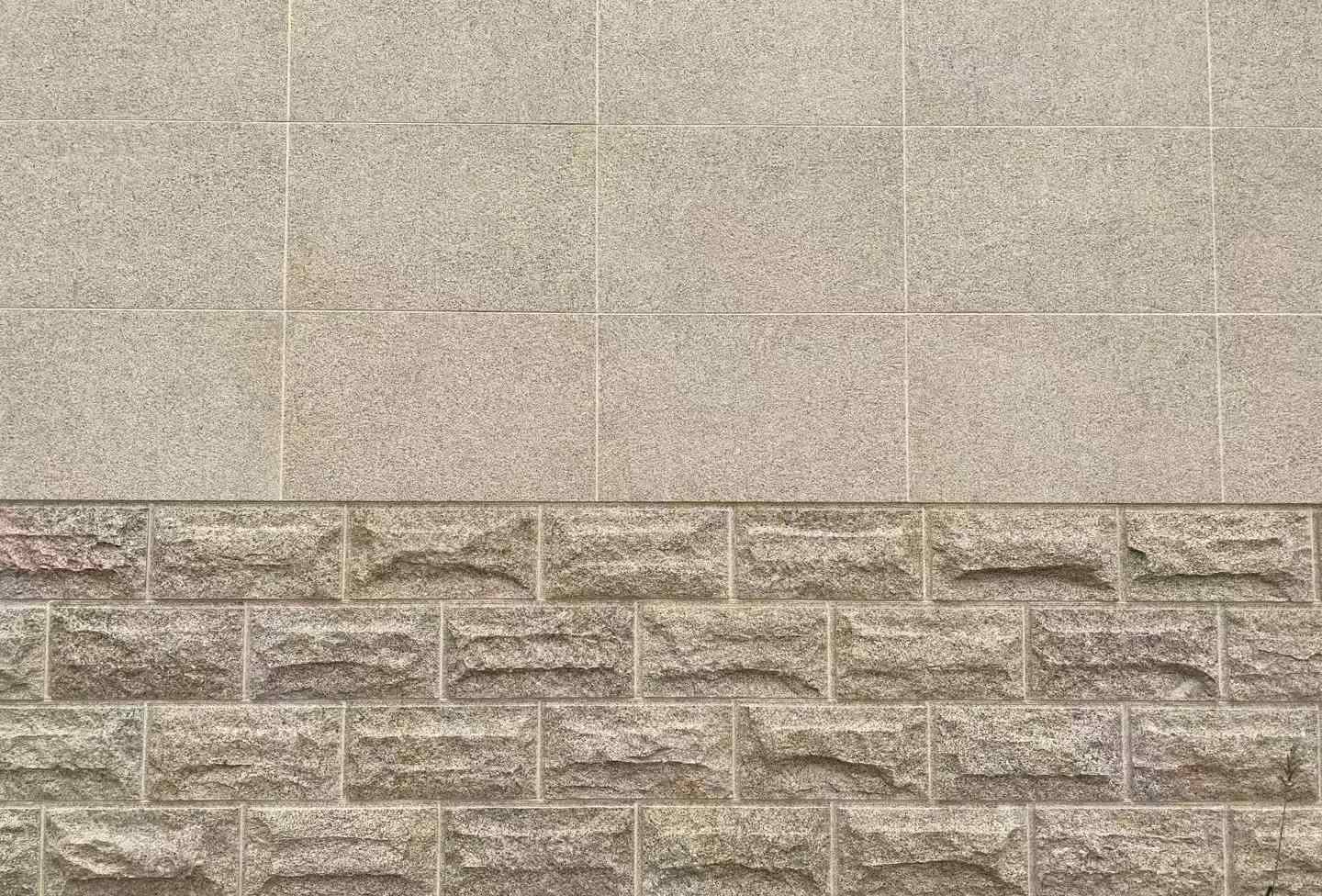 新疆 黄金麻自然面蘑菇石配荔枝面干挂